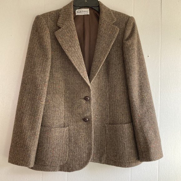 Diane Von Furstenberg Jackets & Blazers - VTG DVF Diane Von Furstenberg Brown Tweed Blazer Jacket Fall Capsule Piece M